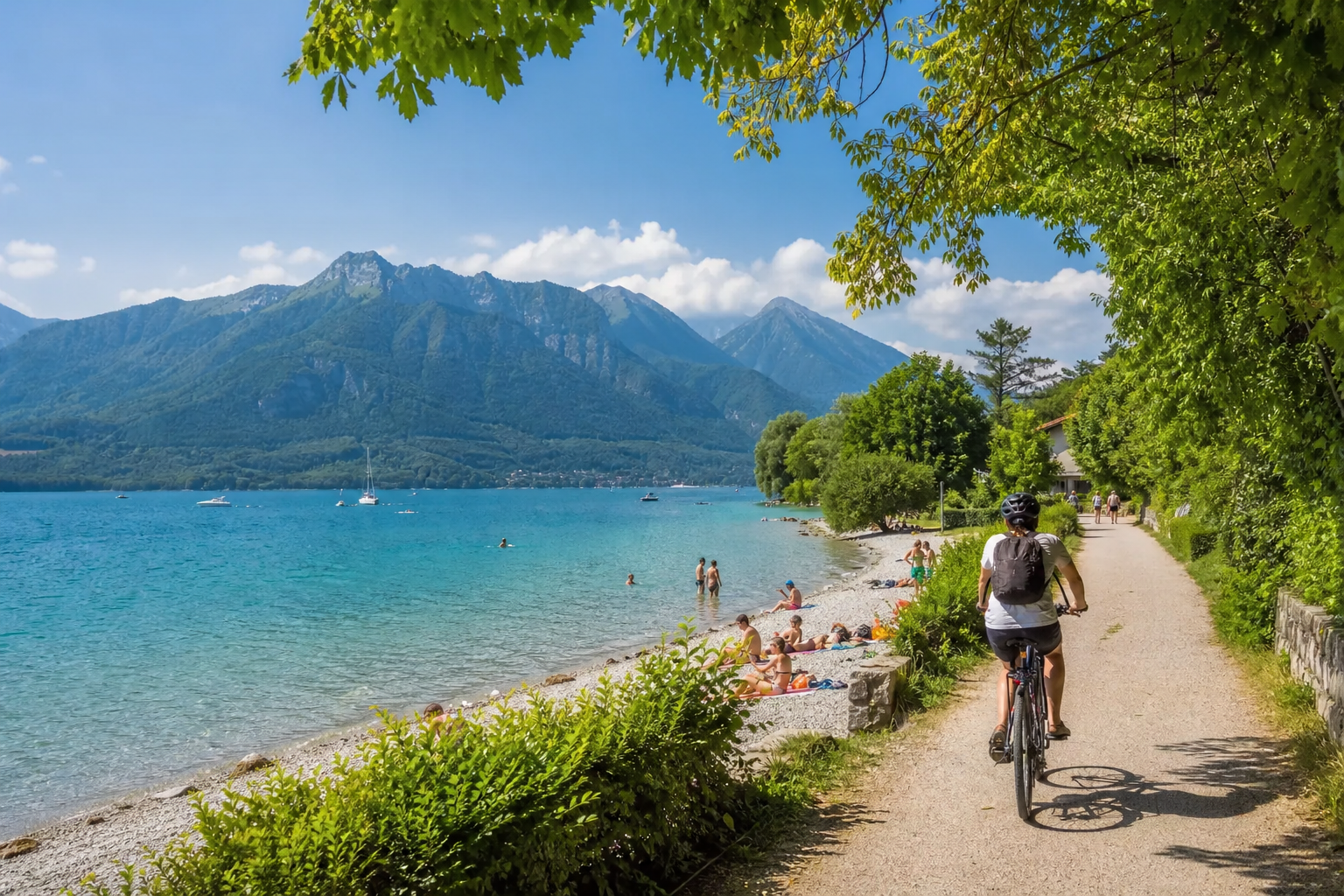 Les plus belles plages accessibles à vélo autour du lac d'Annecy